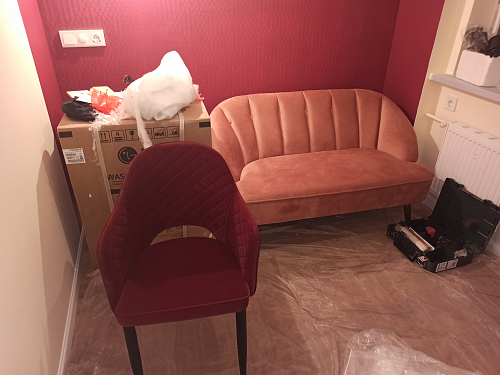 Стул на металлокаркасе Vener wine red фото покупателя 21