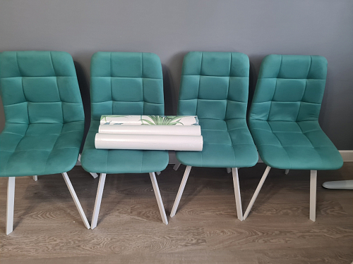 Стул на металлокаркасе Чилли К черный / зеленый фото покупателя 568