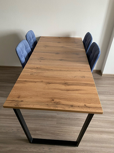 Стол Лота Лофт 140 25 мм черный матовый / дуб вотан фото покупателя 566