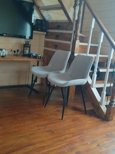 Стул на металлокаркасе Седа 360 К латте (velutto 08) / белый фото покупателя 287