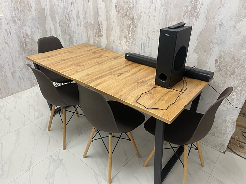 Деревянный стол Лота Лофт 120x75 дуб крафт табачный / черный матовый фото покупателя 133