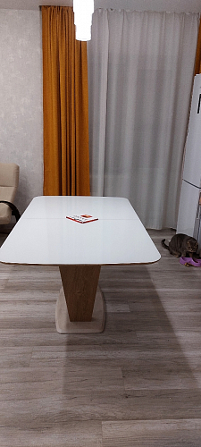 Стол на тумбе Петир 160 белый / дуб монтана фото покупателя 1