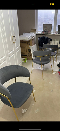 Стул на металлокаркасе Kamelia голубой / голубой / золотой фото покупателя 49