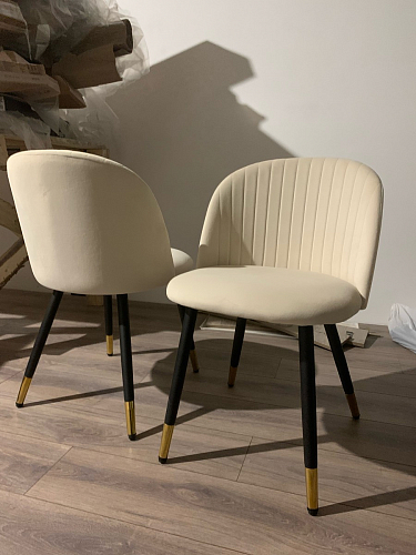 Стул на металлокаркасе Gabi 1 light blue / black / gold фото покупателя 89