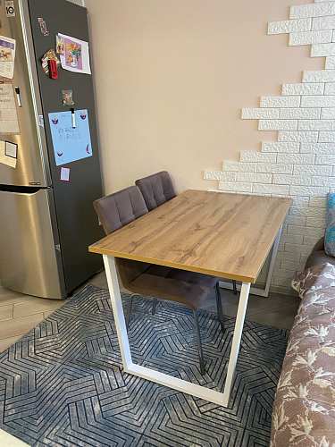 Деревянный стол Лота Лофт 140х80 черный матовый / бетон светлый фото покупателя 364