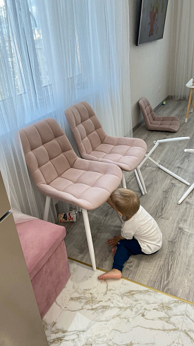 Стул на металлокаркасе Челси морская волна / черный фото покупателя 24