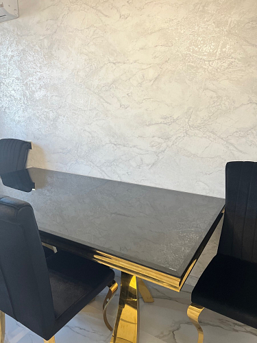 Стеклянный стол Komin 2 черный / золото фото покупателя 1