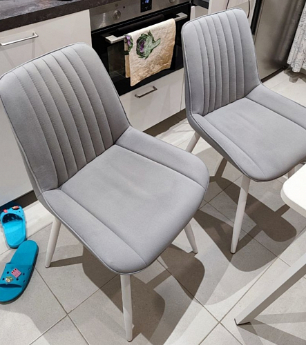 Стул на металлокаркасе Седа К крутящийся светло-серый / белый фото покупателя 116