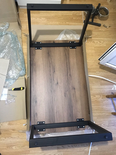 Стол Лота Лофт 140 25 мм черный матовый / бетон фото покупателя 599