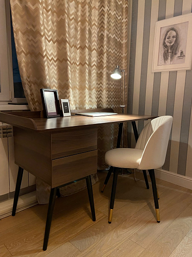 Стул на металлокаркасе Gabi dark beige / black / silver фото покупателя 311