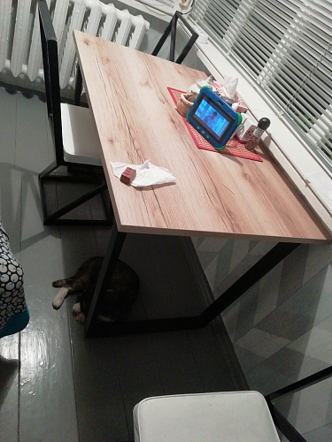 Стол Лота Лофт 120 32 мм бетон / черный матовый фото покупателя 146