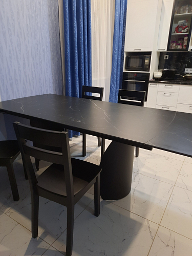 Керамический стол Готланд 160(220)х90х79 ink gray / черный фото покупателя 12