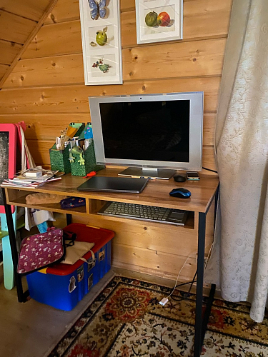 Письменный стол Леон Лофт дуб делано светлый / белый матовый фото покупателя 164