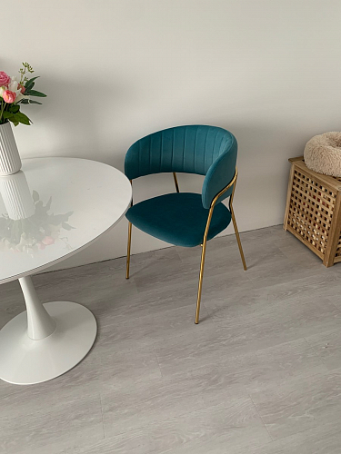 Стул на металлокаркасе Kamelia голубой / голубой / золотой фото покупателя 31