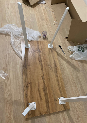 Стол Тринити Лофт 120 32 мм дуб галифакс табако / черный матовый фото покупателя 388