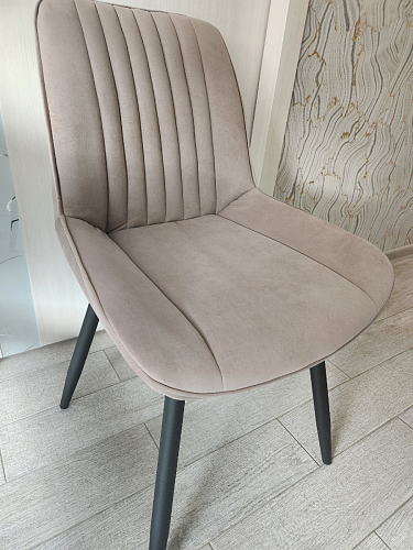 Стул на металлокаркасе Седа 360 К латте (velutto 08) / белый фото покупателя 332