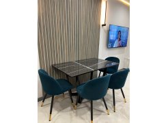 Стул на металлокаркасе Gabi 1 бежевый / черный с серебряными наконечниками фото покупателя 316