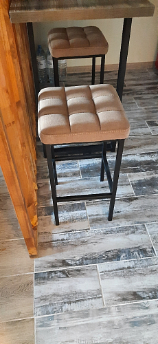 Барный стул Лофт микровелюр катания блэк / черный матовый фото покупателя 276