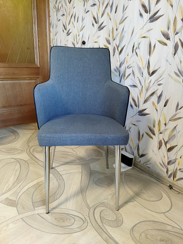 Стул на металлокаркасе Benza dark blue / black / gold фото покупателя 9