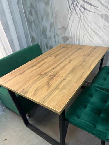 Стол Лота Лофт 140 25 мм черный матовый / дуб вотан фото покупателя 836