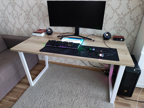 Деревянный стол Лота Лофт 140х80 черный матовый / бетон светлый фото покупателя 355