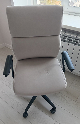 Компьютерное кресло Benefit/Бенефит флок бежевый 7 фото покупателя 7