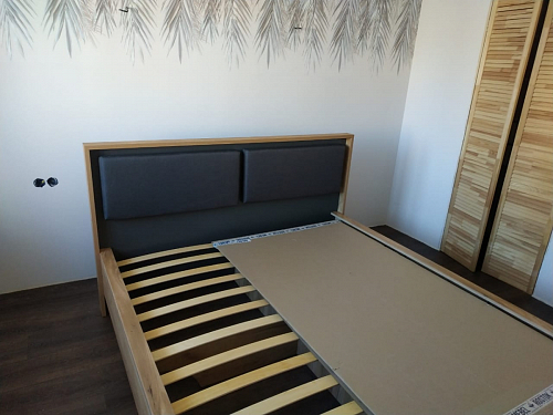 Двуспальная кровать Клауд 160х200 парящая дуб крафт золотой / антрацит фото покупателя 7