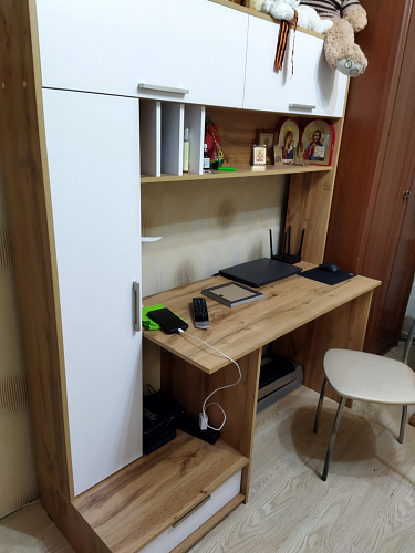 Письменный стол Лайт 03.243 дуб золотой (craft) / белый премиум фото покупателя 78