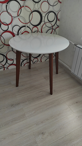 Стол обеденный Bosco D90 белый / натуральный фото покупателя 1