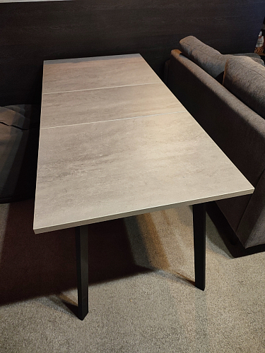 Стол Тринити Лофт 120 32 мм дуб галифакс табако / черный матовый фото покупателя 37