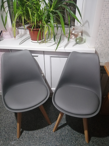 Деревянный стул Bonuss темно-серый / черное сидение / черный фото покупателя 6