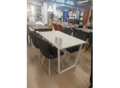 Деревянный стол Лота Лофт 120х75 бетон светлый / черный матовый из шоурума 4