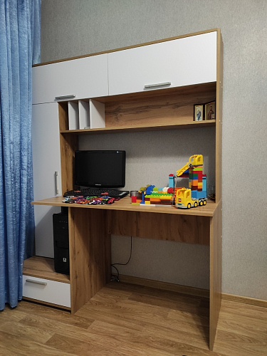 Письменный стол Лайт 03.243 дуб золотой (craft) / белый премиум фото покупателя 159