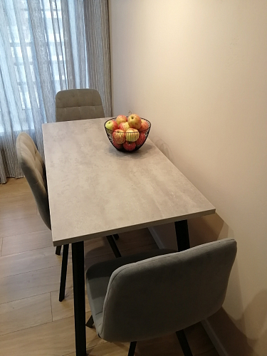 Стол Тринити Лофт 120 32 мм дуб галифакс табако / черный матовый фото покупателя 10