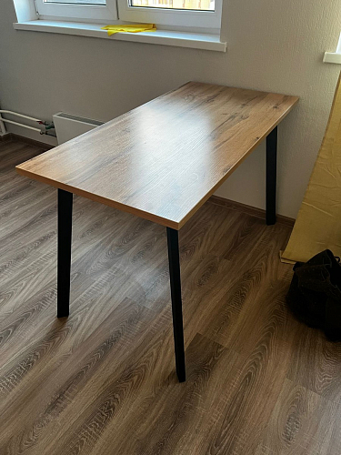 Стол Тринити Лофт 120 32 мм дуб галифакс табако / черный матовый фото покупателя 253