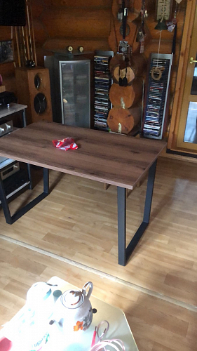 Стол раскладной Лота Лофт 120 25 мм юта / черный матовый фото покупателя 360