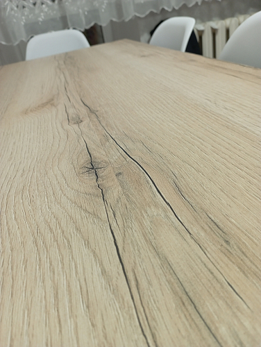 Стол Тринити Лофт 140 25 мм дуб делано темный / белый фото покупателя 190