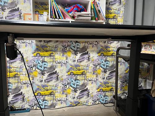 Компьютерный стол Маркос с механизмом подъема 140х80х75 белый / вотан дуб фото покупателя 50