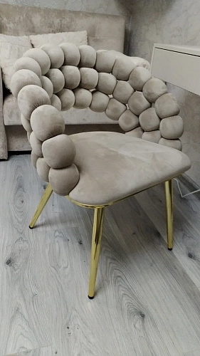 Стул на металлокаркасе Ball dark gray / gold фото покупателя 10