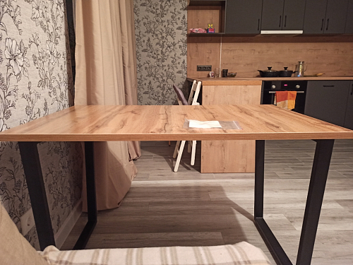 Деревянный стол Лота Лофт 140х80 дуб крафт табачный / черный матовый фото покупателя 134