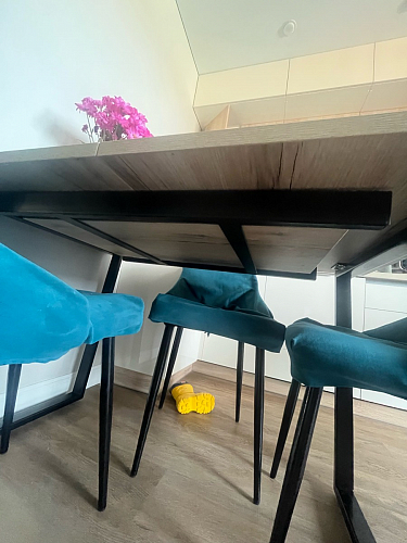 Деревянный стол Лота Лофт 140х80 дуб крафт табачный / черный матовый фото покупателя 17