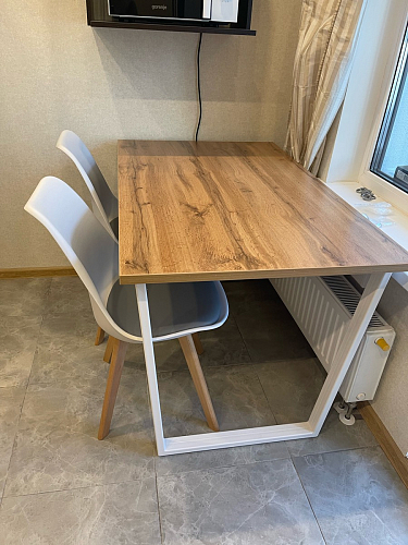 Деревянный стол Лота Лофт 120x75 дуб крафт табачный / черный матовый фото покупателя 394