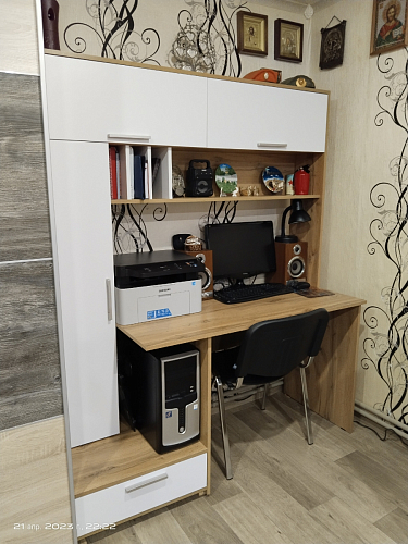 Письменный стол Лайт 03.243 дуб золотой (craft) / белый премиум фото покупателя 213