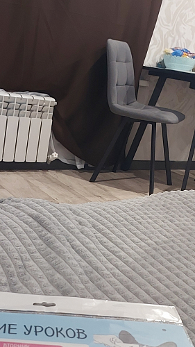 Стул на металлокаркасе Чилли К светло-серый велюр / черный каркас фото покупателя 348