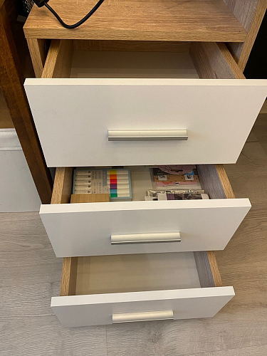 Компьютерный стол КСТ-16 левый дуб сонома / белый фото покупателя 40