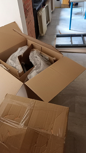 Стол Центавр 120(160)х70х75 файерстоун / черный матовый фото покупателя 76