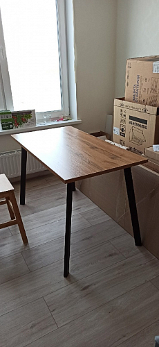 Стол Тринити Лофт 120 32 мм дуб галифакс табако / черный матовый фото покупателя 28