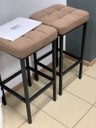 Барный стул Лофт кожзам темно-серый / черный матовый фото покупателя 70