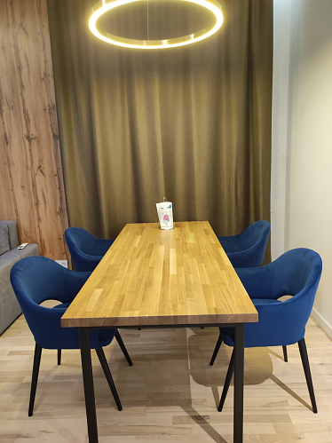 Стул на металлокаркасе Апри микровелюр графитовый / бежевый глянец фото покупателя 1