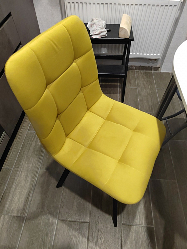 Стул на металлокаркасе Чилли К светло-серый велюр / черный каркас фото покупателя 235